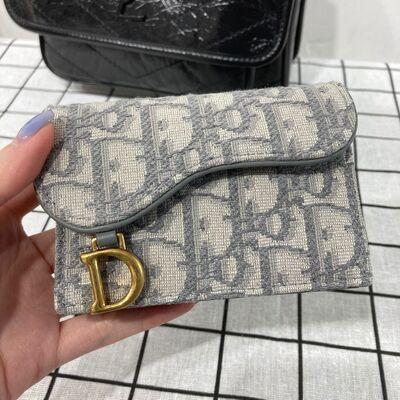 Dior Saddle Cardholder Oblique Grey
