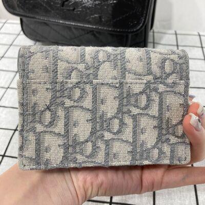 Dior Saddle Cardholder Oblique Grey
