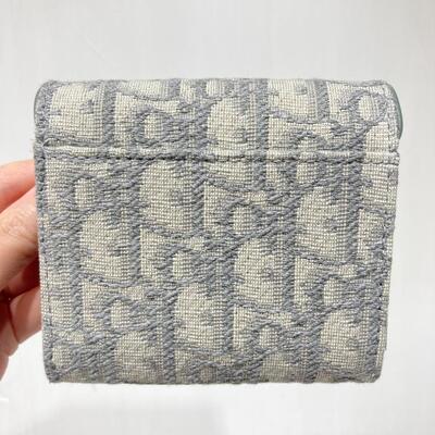 Dior Saddle Wallet Oblique Grey