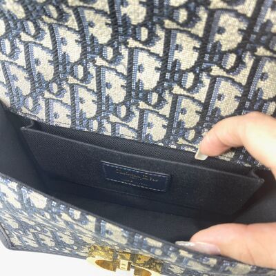 Dior 30 Montaigne Small Bag Oblique Blue