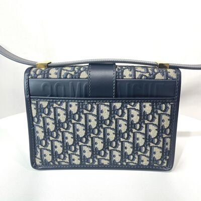 Dior 30 Montaigne Small Bag Oblique Blue