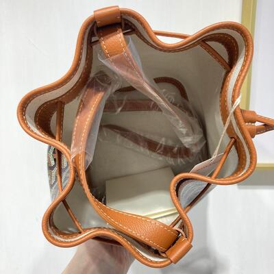 Goyard Petit Flot Bucket Bag Black Tan