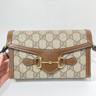 Gucci Horsebit 1955 Mini Long Bag Brown