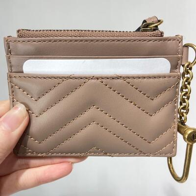 Gucci GG Marmont keychain wallet Dusty Pink
