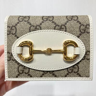 Gucci Horsebit 1955 Canvas Wallet White