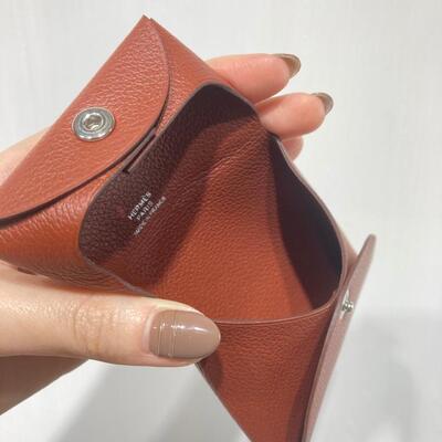 Hermes Bastia Coin Purse Chamkila Cow Tan
