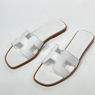 Hermes Oran Sandal White
