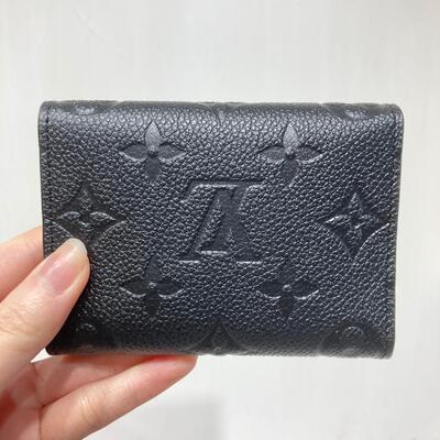 LV Business Card Holder Monogram Leather Black