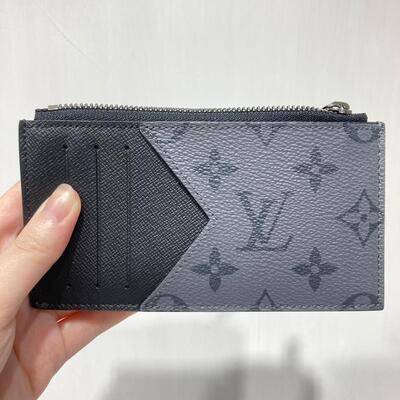 LV Coin Cardholder Monogram Canvas Black Grey
