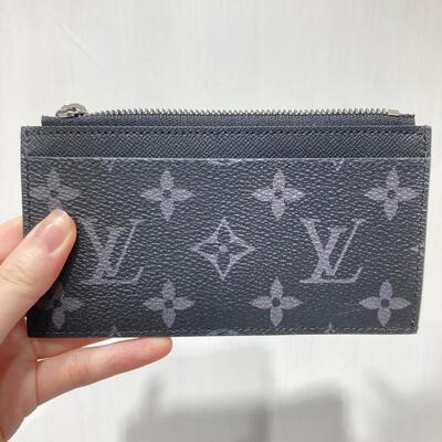 LV Coin Cardholder Monogram Canvas Black Grey