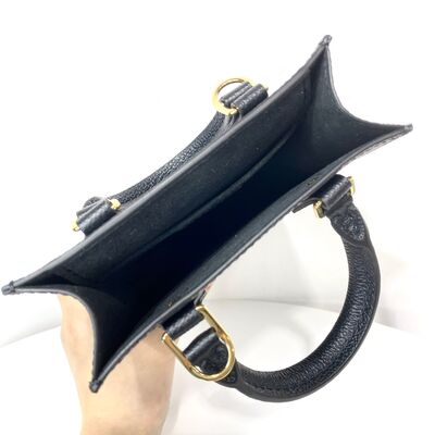 LV Petit Sac Plat Bag Monogram Leather Black
