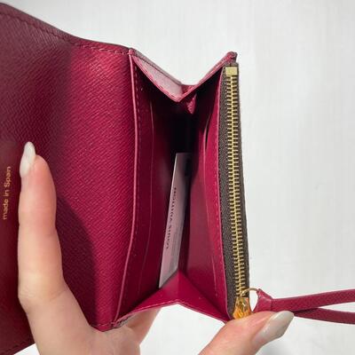 LV Rosalie Coin Purse Monogram Canvas Brown Red