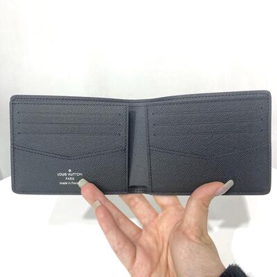 LV Slender Wallet Taiga Leather Black