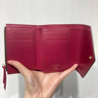 LV Victorine Wallet Monogram Canvas Brown Red