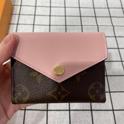 LV Zoe Wallet Monogram Canvas Brown Pink