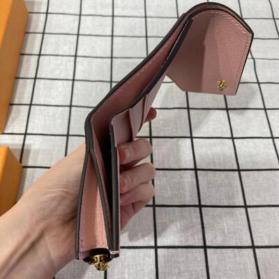 LV Zoe Wallet Monogram Canvas Brown Pink