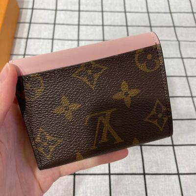 LV Zoe Wallet Monogram Canvas Brown Pink