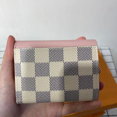 LV Zoe Wallet Damier White Pink