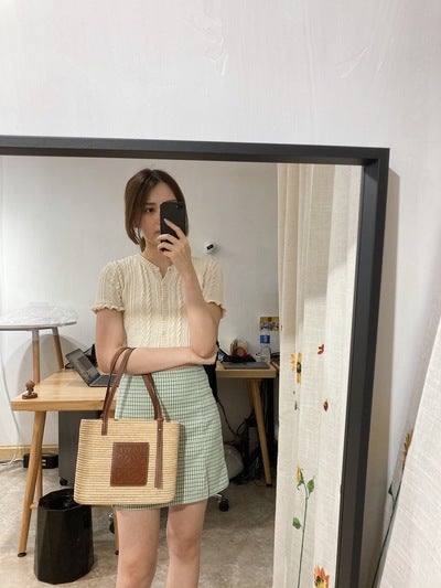 Loewe Small Square Basket Tan