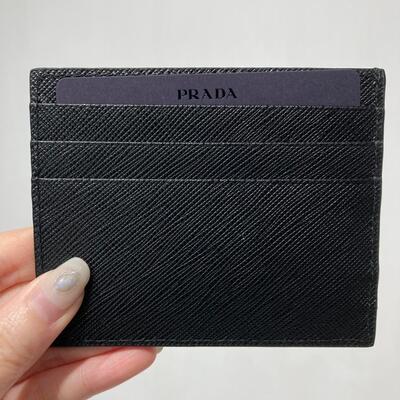 Prada Mens Cardholder Black Triangle Large