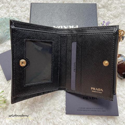 Prada Top Zip ID Wallet Black