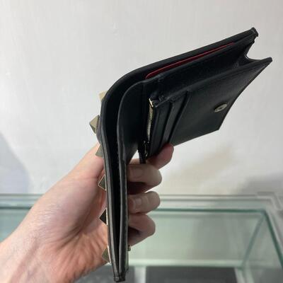 Valentino Rockstud Folded Wallet Black