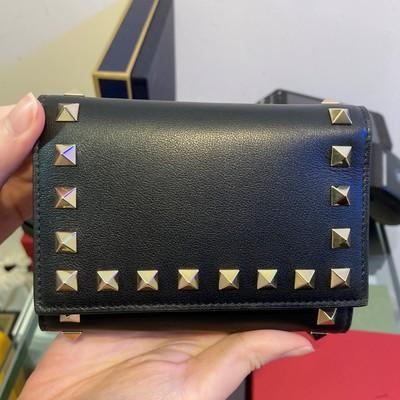 Valentino Trifold Wallet Rockstud Black
