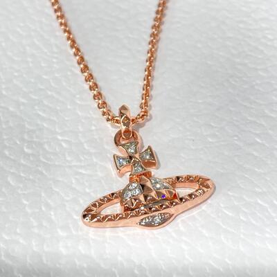 Vivenne Westwood Bas Relief Mayfair Pink Gold Pendant