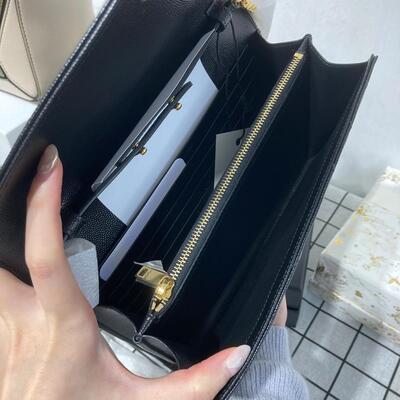 YSL Wallet On Chain Large Black Gold