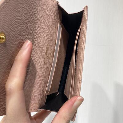 YSL Monogram Coin Purse Pink Gold