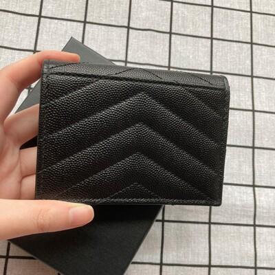 YSL Monogram Flap Wallet Black Gold