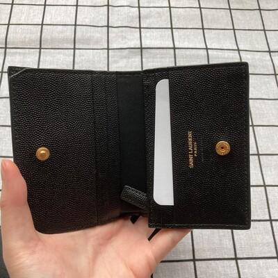 YSL Monogram Flap Wallet Black Gold