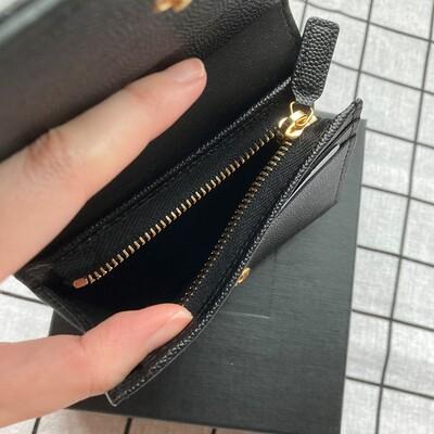 YSL Monogram Flap Wallet Black Gold