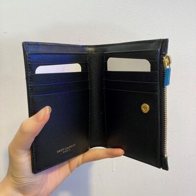 YSL Monogram Two Part Wallet Black Gold