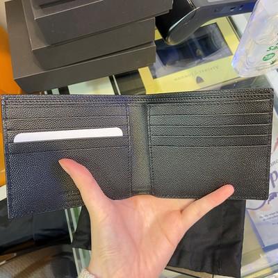 YSL Mens Wallet Black Silver