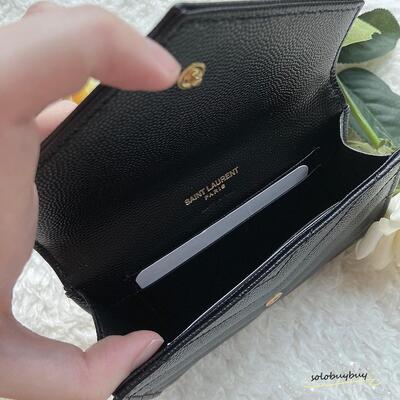 YSL Monogram Coin Purse Black Gold