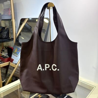 A.P.C. Ninon Tote Bag Large Tan (Marron Fonce)