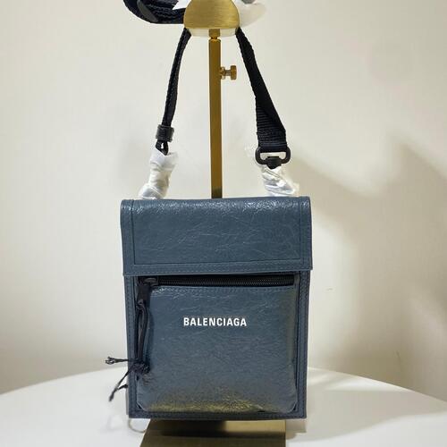Balenciaga Explorer Pouch Lamb Navy Thick Strap
