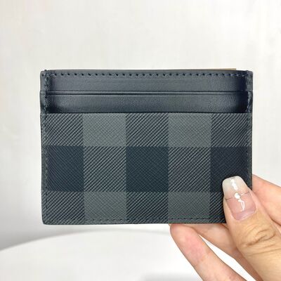 Burberry Mens Check Card Case Black