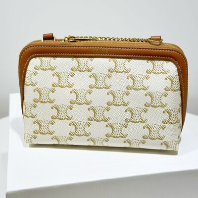 Celine Clutch On Chain Canvas White