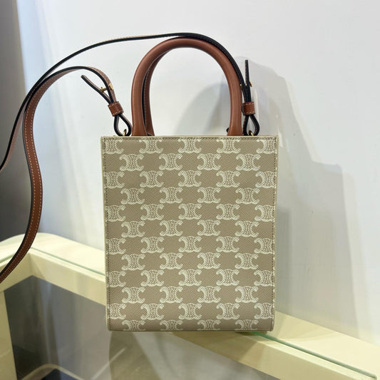 Celine Mini Vertical Cabas Canvas Grege
