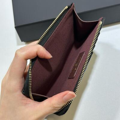 Chanel Classic Zip Long Cardholder Cow Black Gold