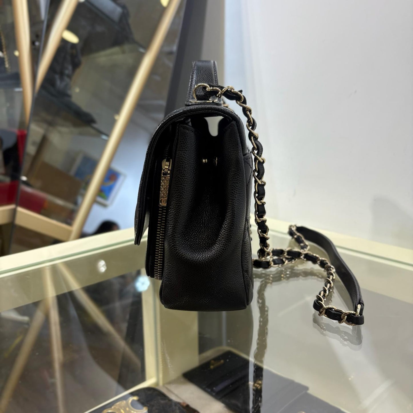 Chanel Mini Flap Bag Shoulder Bag Black Cow (A+)