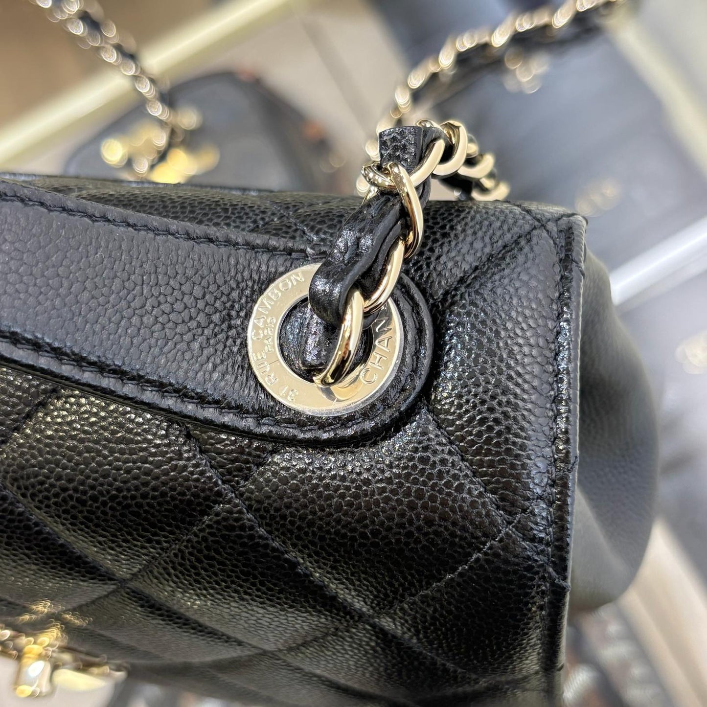 Chanel Mini Flap Bag Shoulder Bag Black Cow (A+)