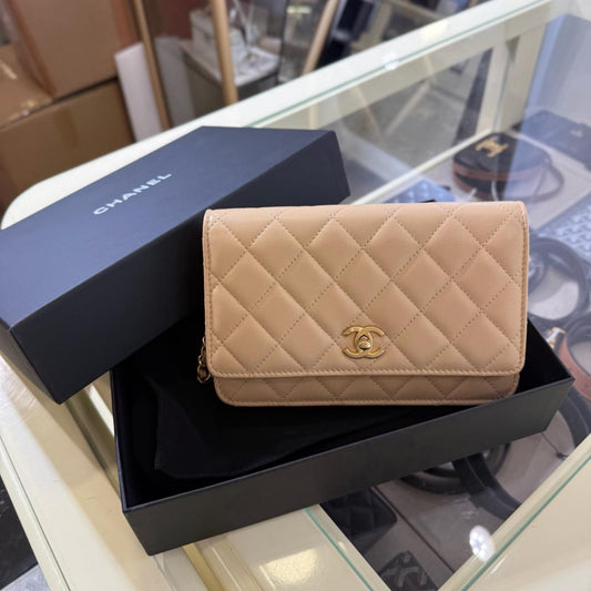 Chanel Wallet On Chain WOC Gold Ball Nude (A)