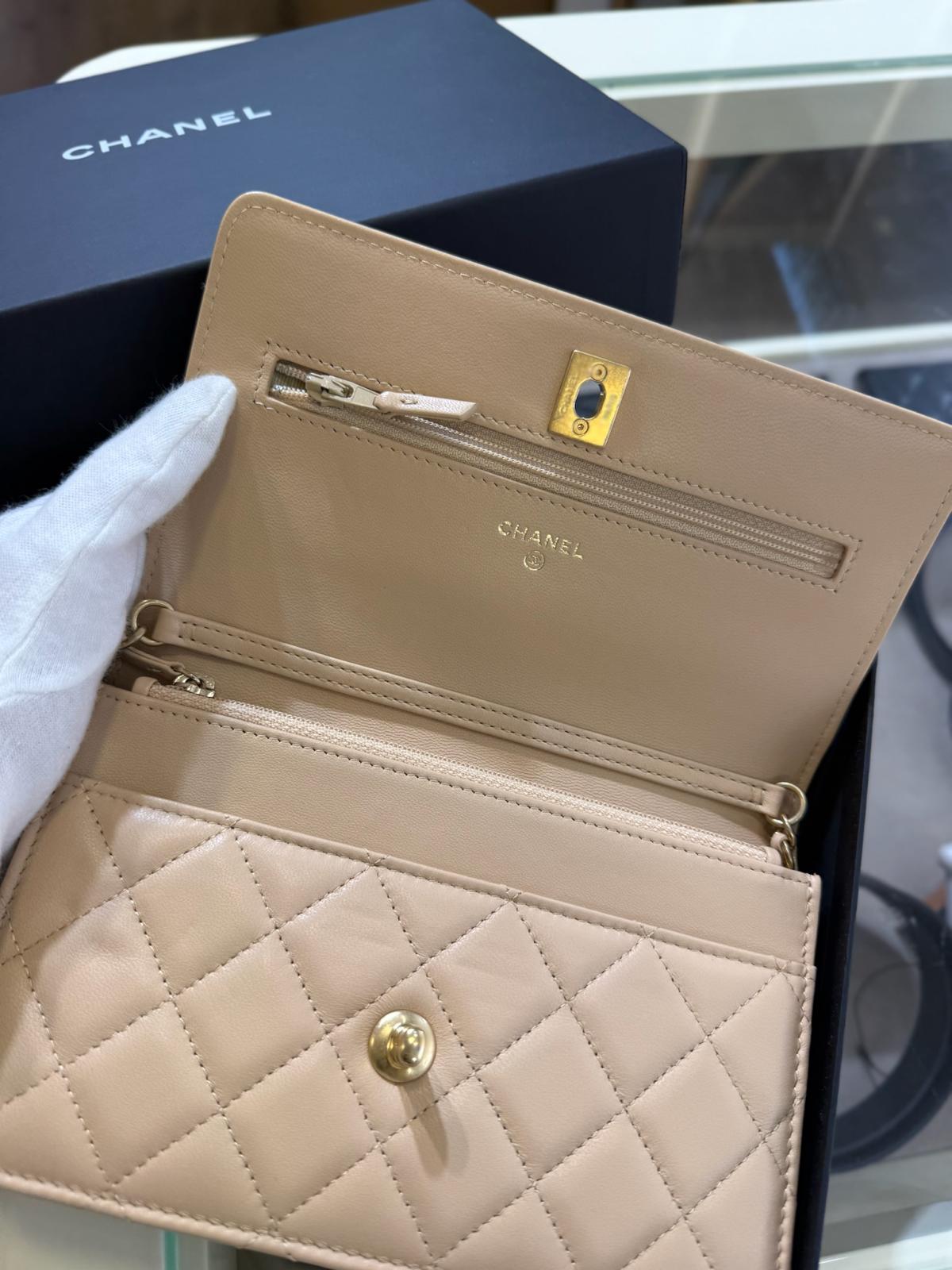 Chanel Wallet On Chain WOC Gold Ball Nude (A)