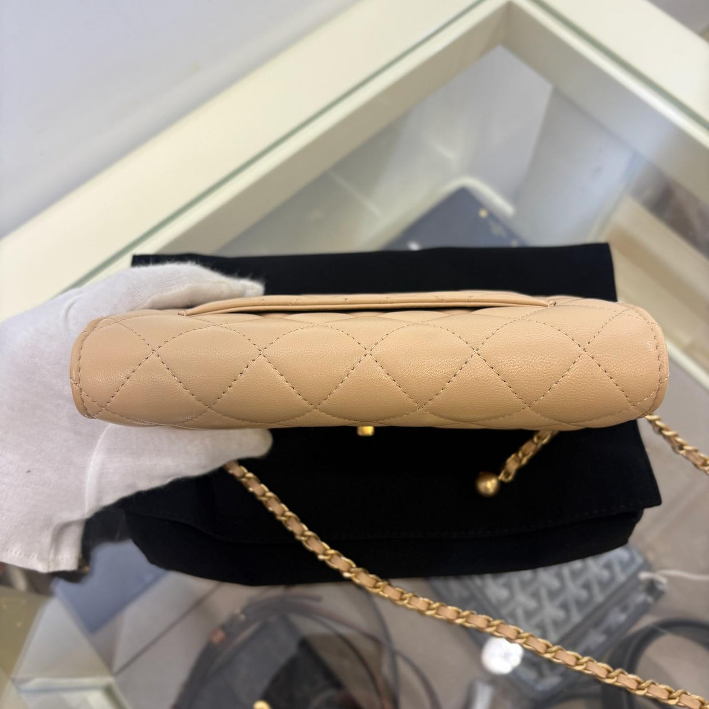 Chanel Wallet On Chain WOC Gold Ball Nude (A)