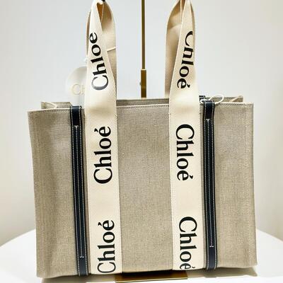 Chloe Medium Woody Tote Navy