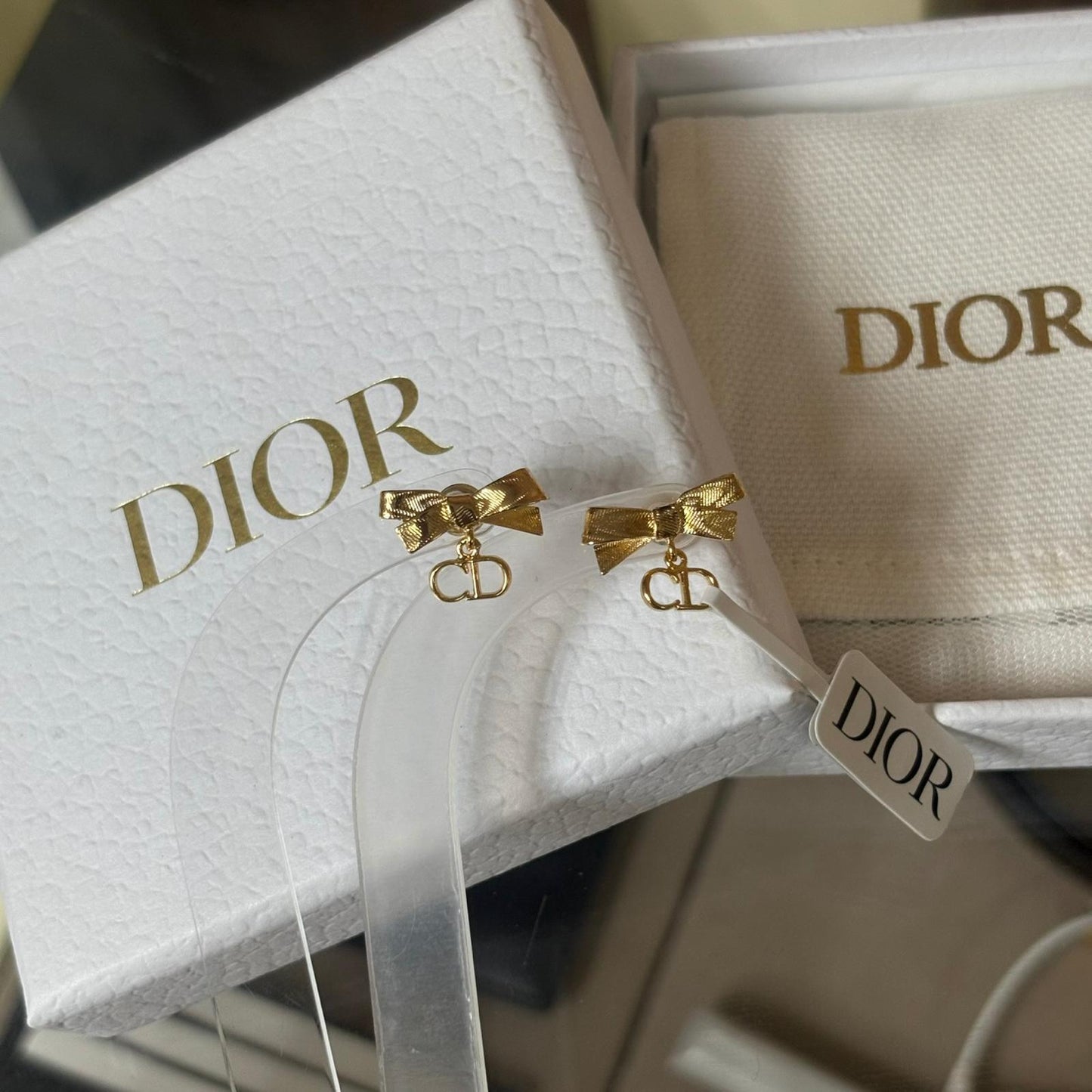 Dior CD Bow Earrings