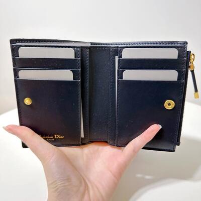 Dior Caro Dahlia Wallet Oblique Blue